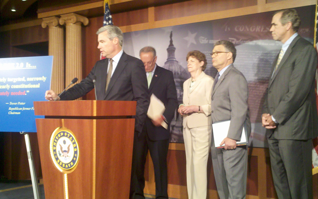 Senators Whitehouse, Schumer, Shaheen, Franken, and Merkley discussing the DISCLOSE Act on July 12, 2012