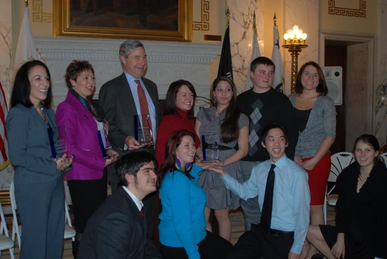 RI Coalition Against Domestic Violence Presents Sheldon with Champions for Change Award, Feb. 3, 2012
